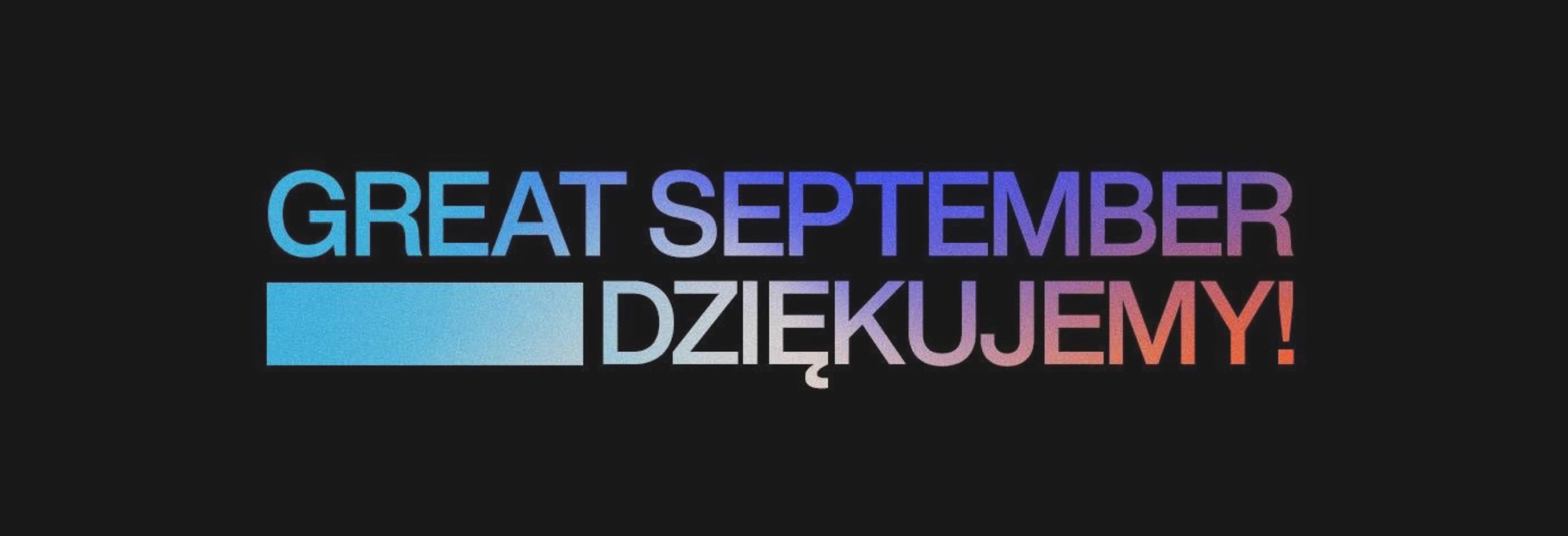 Great September — dziękujemy! Closing thank-you slide.