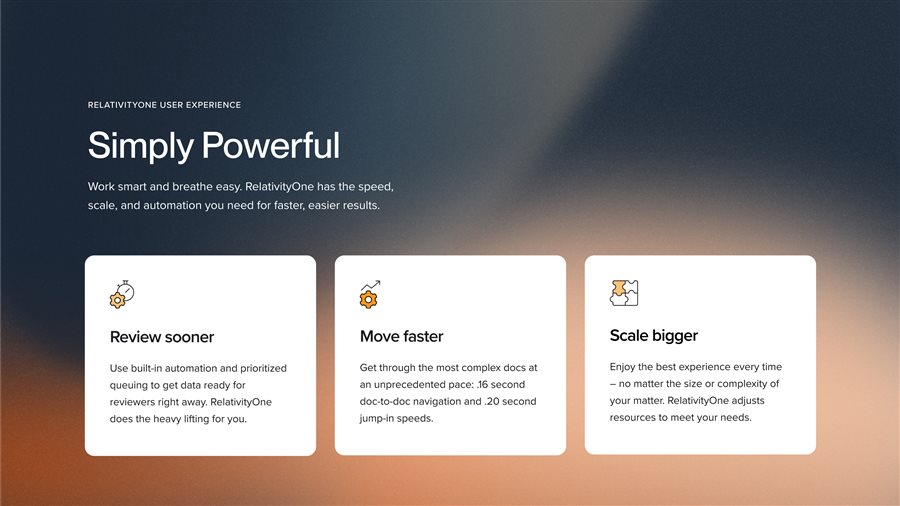 Split 50/50 — feature cards example: Simply Powerful · horizontal
